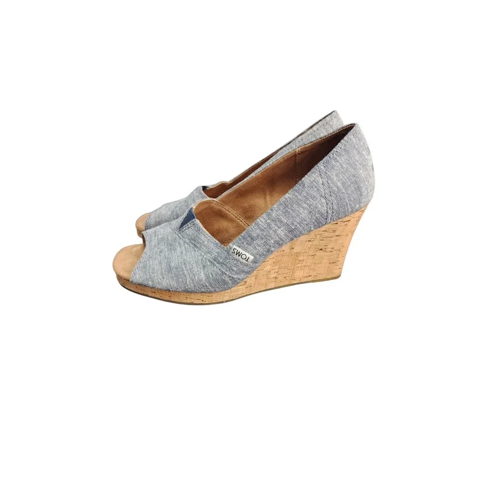 LOT Of TOMS Wedge Heels Blue,‎ Black sz 8